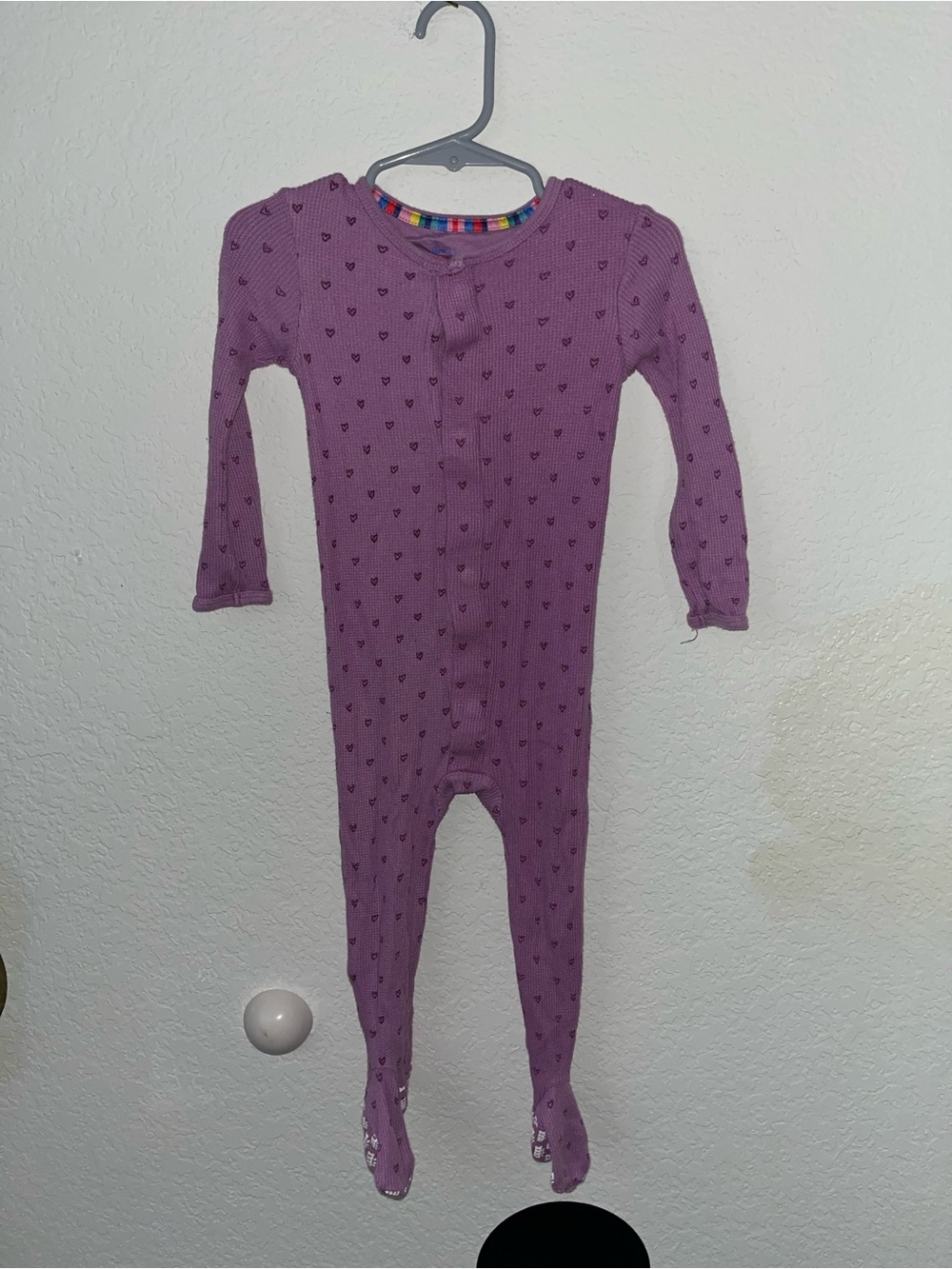 Magnetic Me purple waffle knit footie pajamas